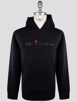 Kiton Black Cotton Ea Sweater Hoodie