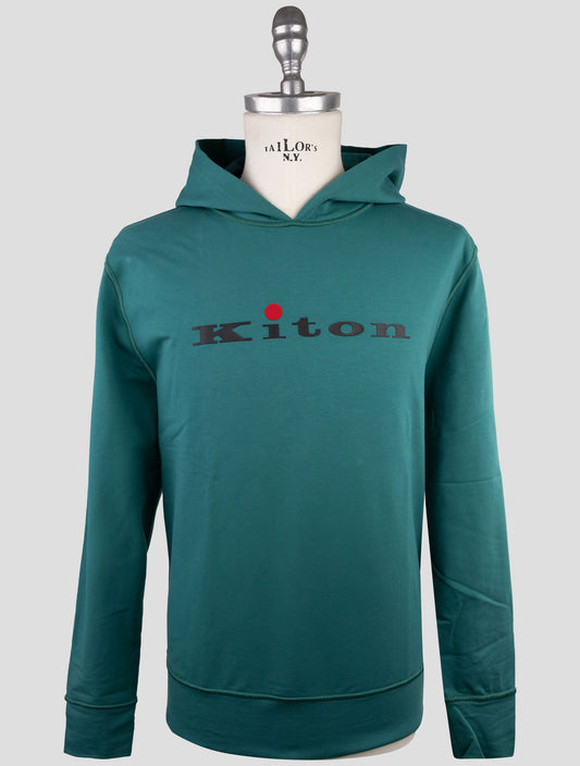 Kiton Green Cotton Ea Sweater Hoodie