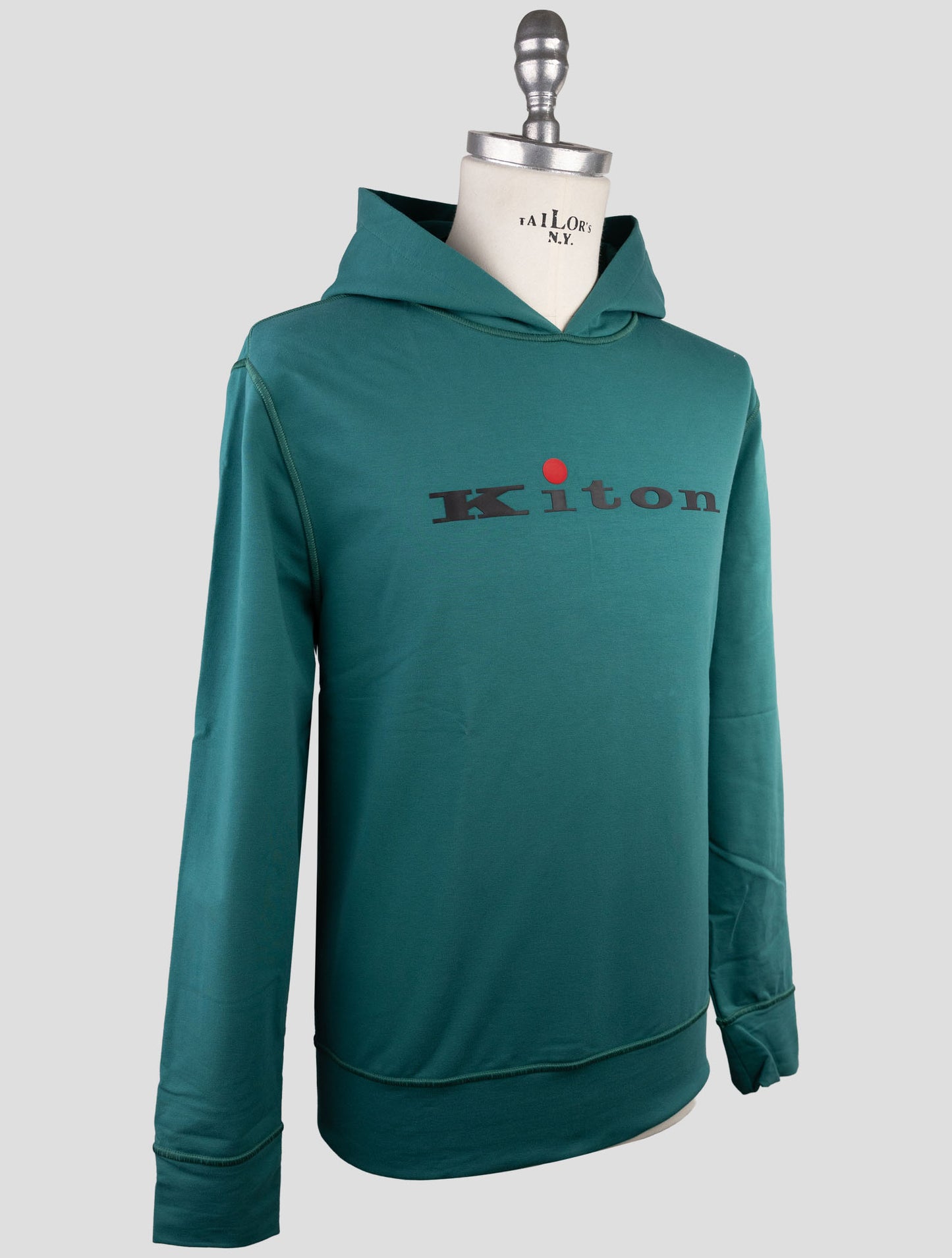 Kiton Green Cotton Ea Sweater Hoodie