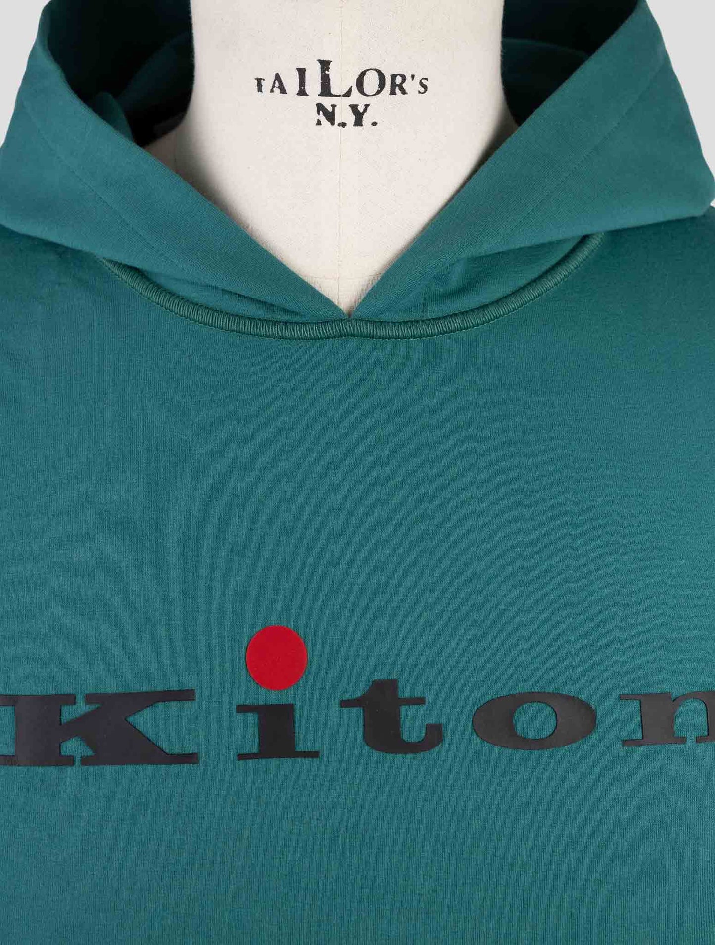 Kiton Green Cotton Ea Sweater Hoodie