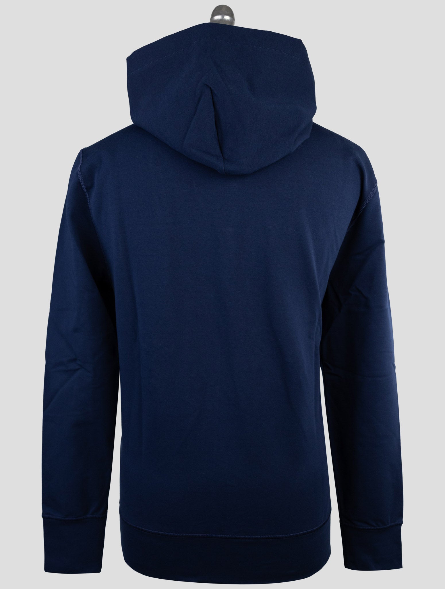 Kiton Blue Cotton Ea Sweater Hoodie