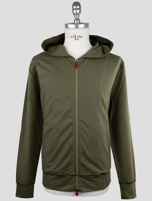 Kiton Green Cotton Ea Sweater Full Zip