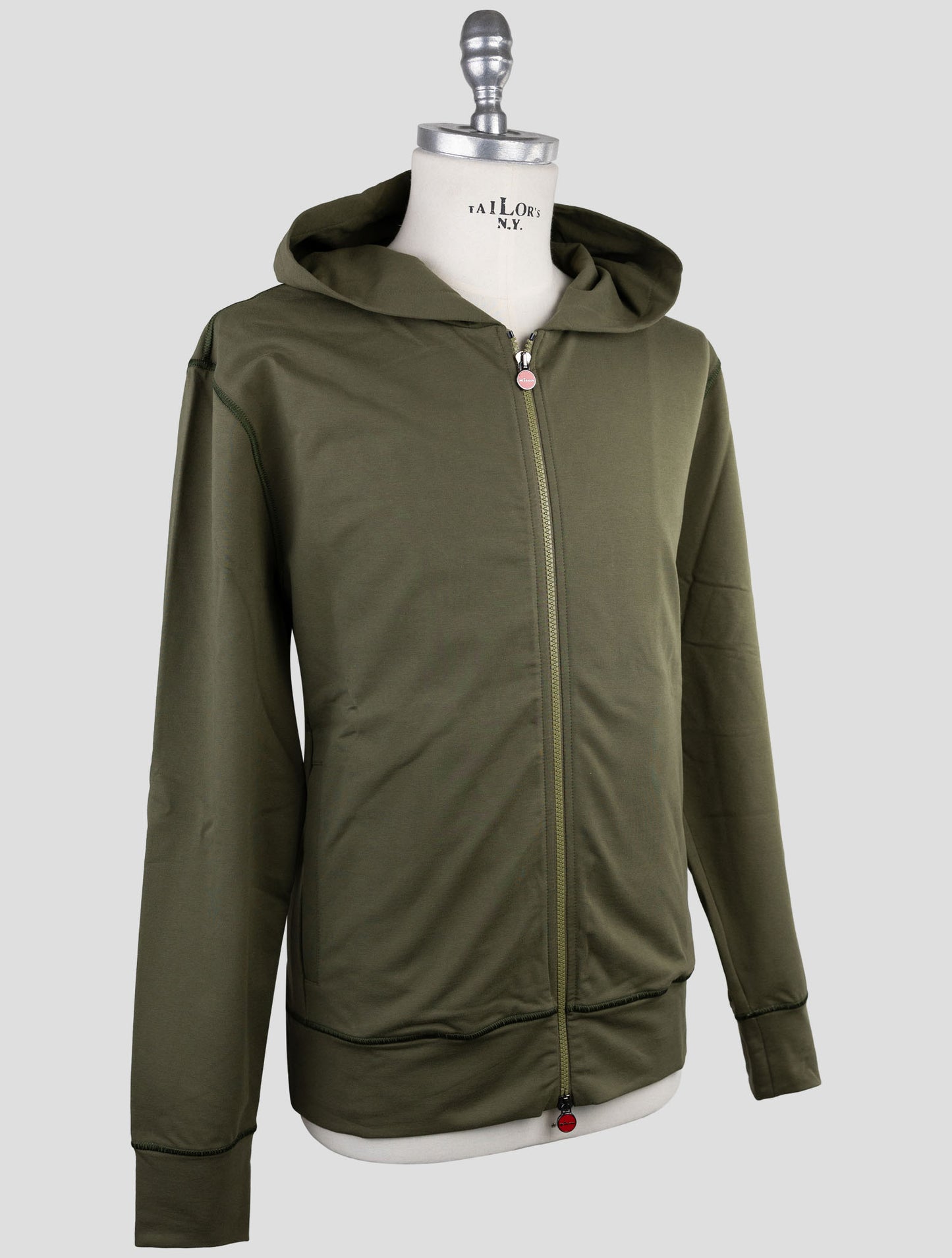 Kiton Green Cotton Ea Sweater Full Zip