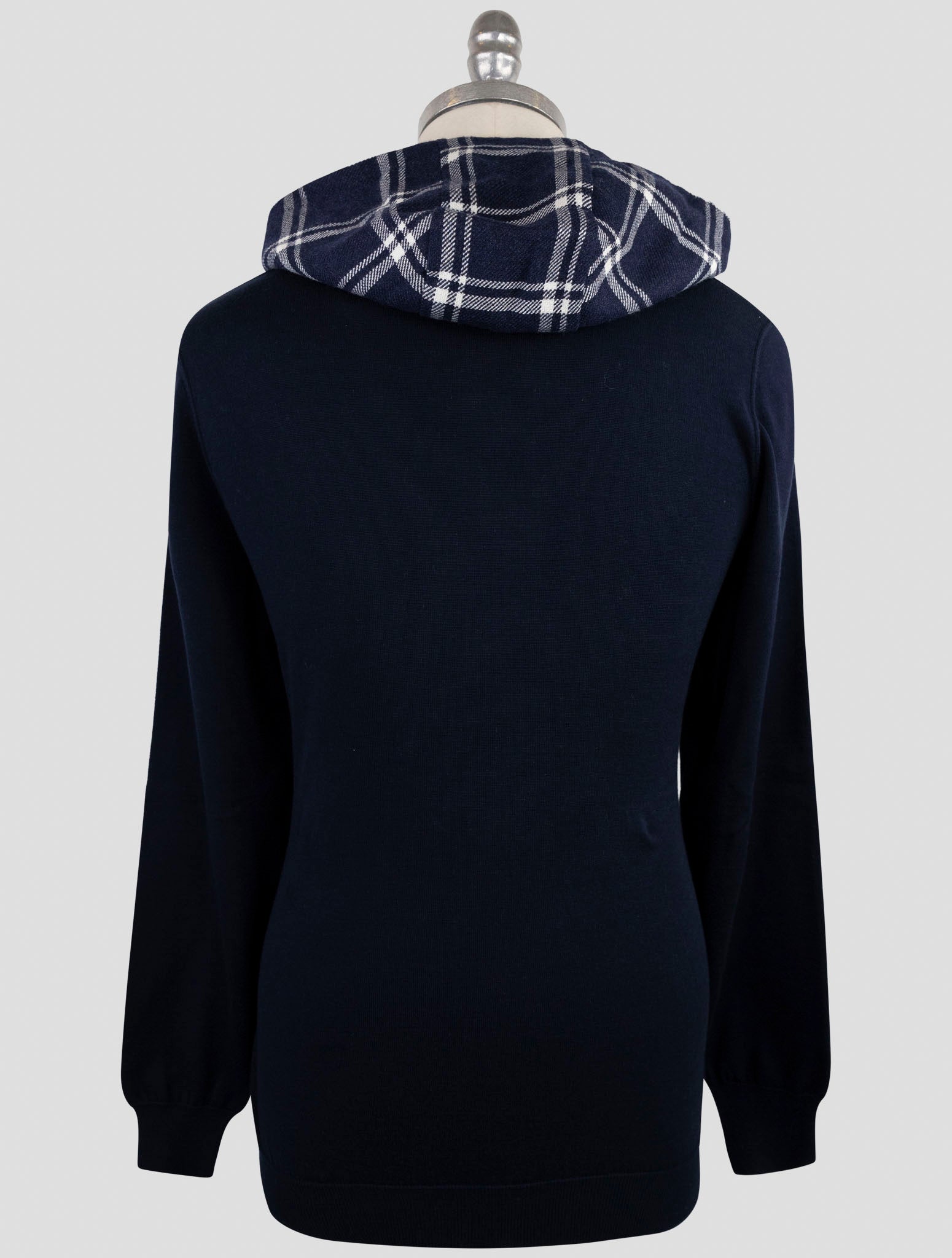 Kiton Blue Cotton Ea Sweater Hoodie