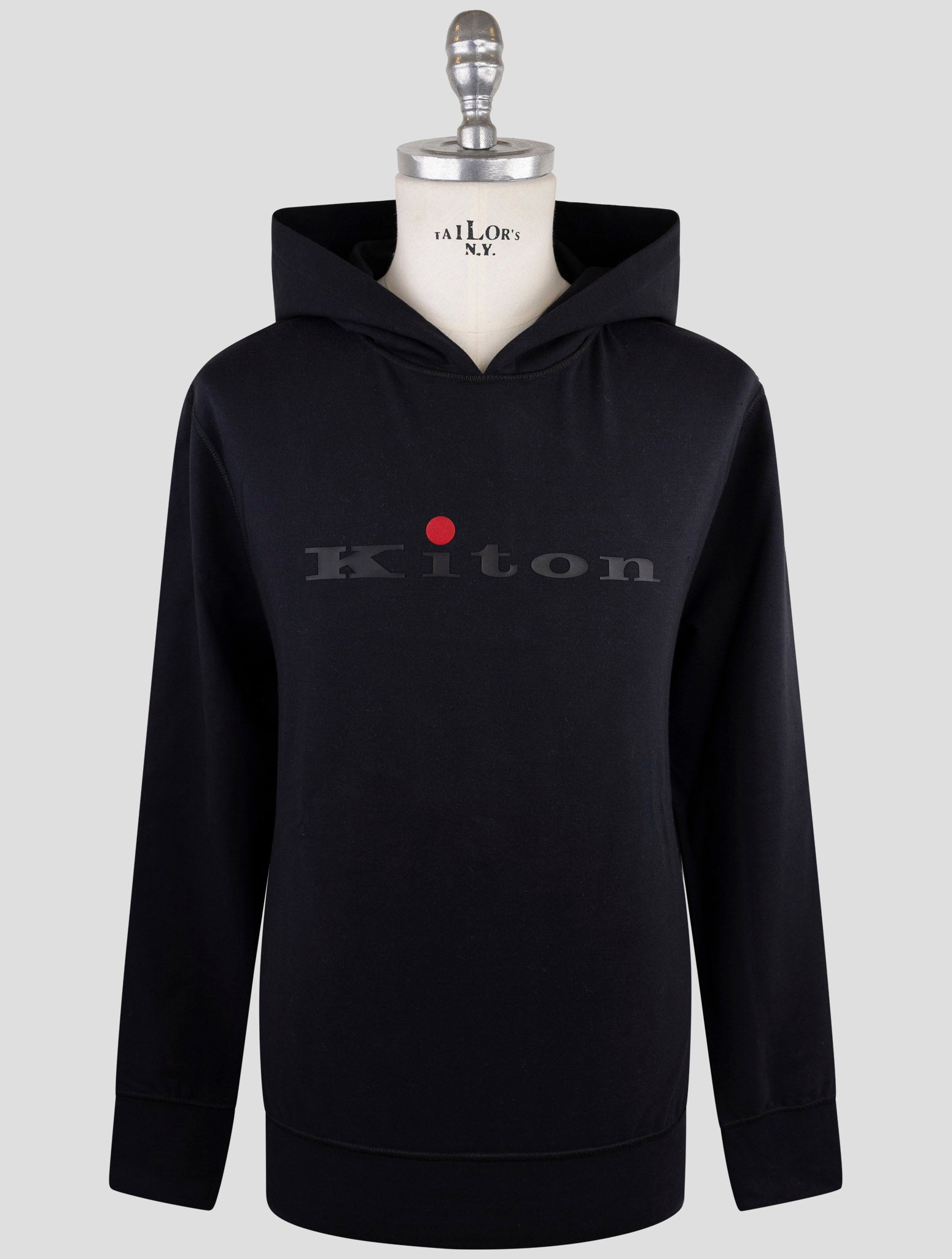 Kiton Dark Blue Cotton Ea Sweater Hoodie