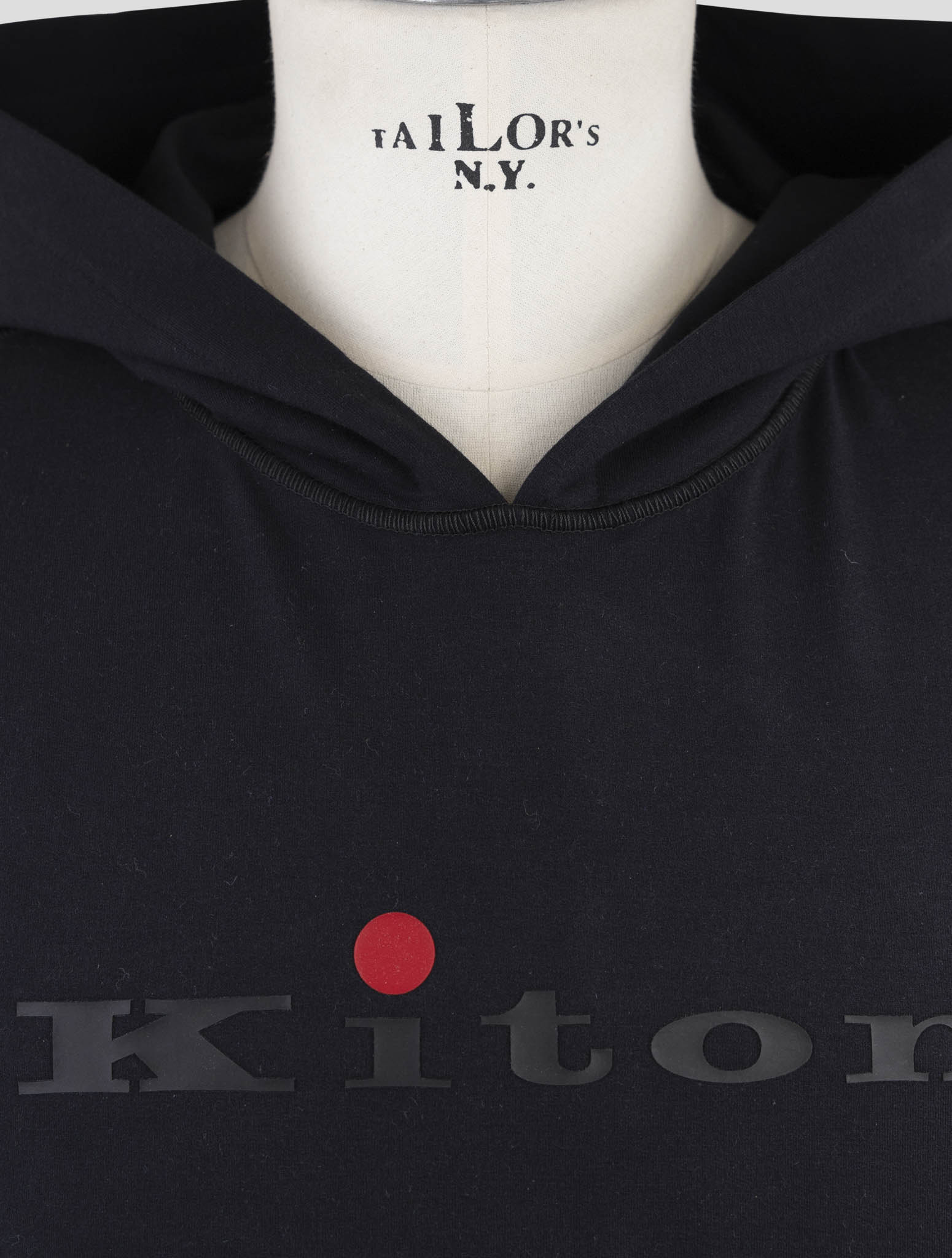 Kiton Dark Blue Cotton Ea Sweater Hoodie