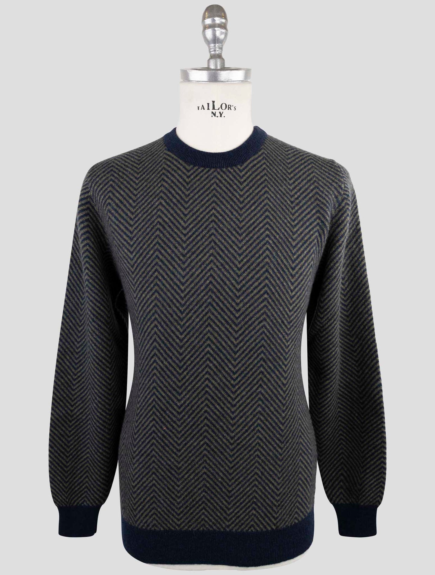 Kiton Blue Green Cashmere Sweater Crewneck