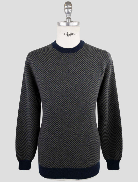 Kiton Blue Green Cashmere Sweater Crewneck