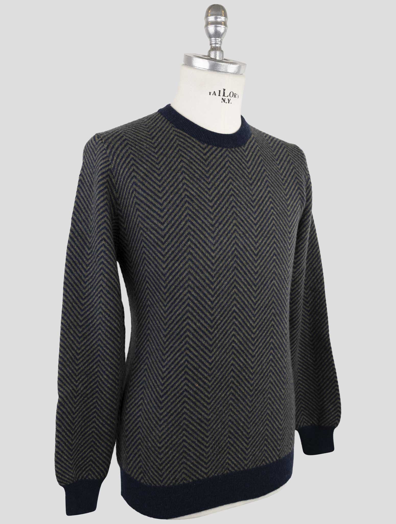 Kiton Blue Green Cashmere Sweater Crewneck