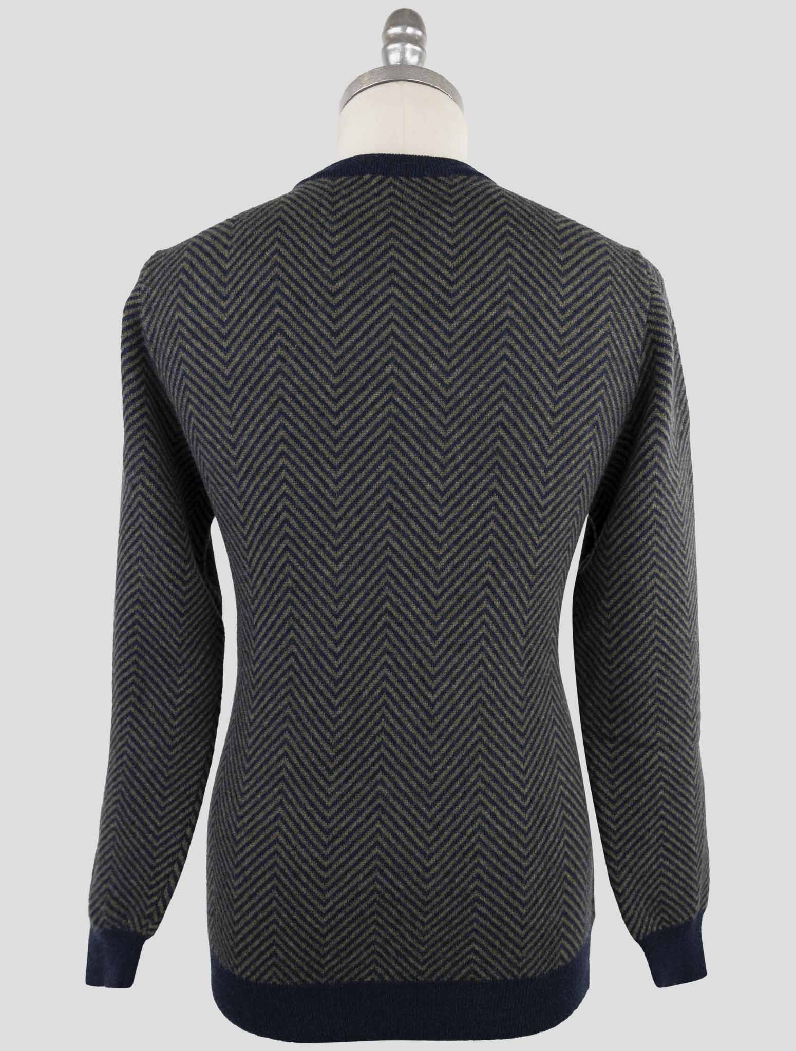 Kiton Blue Green Cashmere Sweater Crewneck