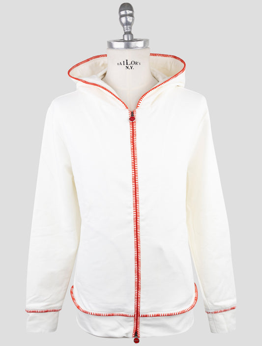Kiton White Cotton Ea Sweater Full Zip
