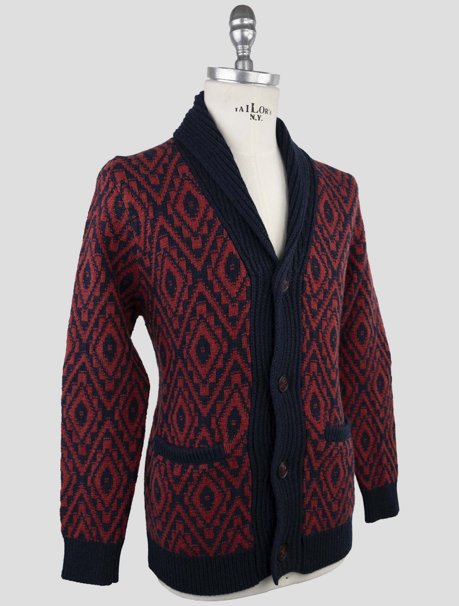 Kiton Blue Cashmere Sweater Cardigan