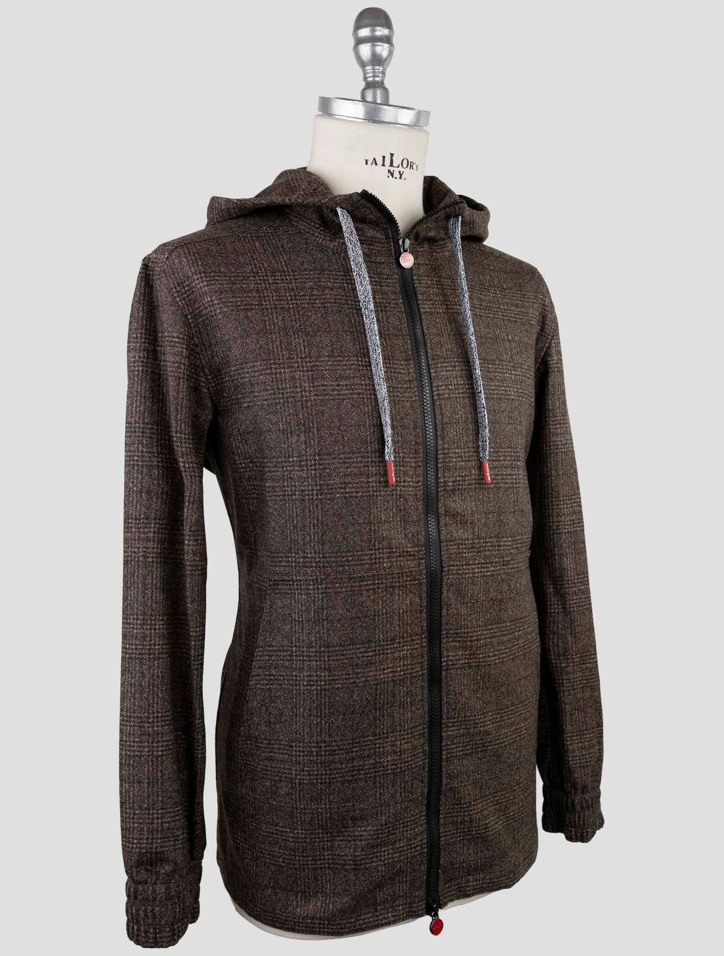 Kiton Brown Virgin Wool Sweater Full Zip