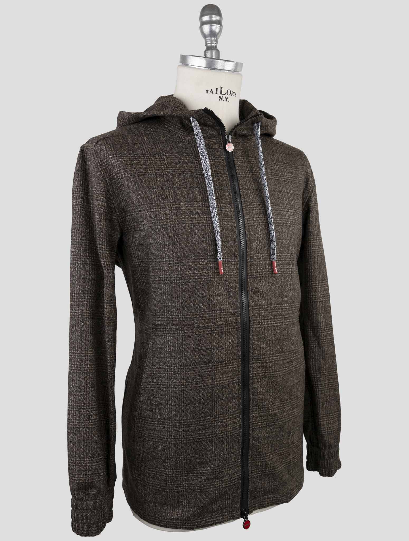 Kiton Brown Virgin Wool Sweater Full Zip