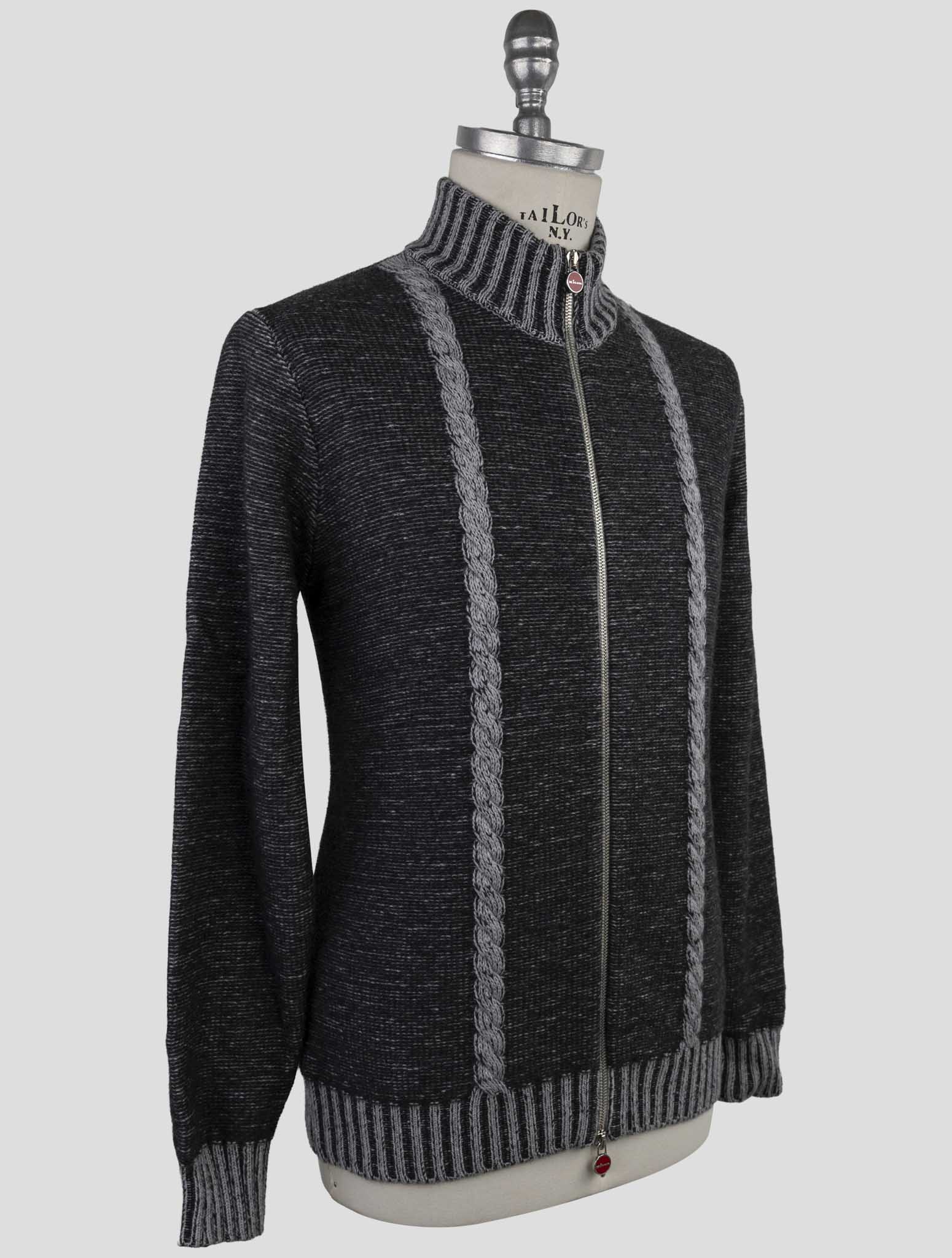 Kiton Gray Cashmere Sweater Full Zip