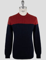 Kiton Red Blue Cashmere Sweater Crewneck