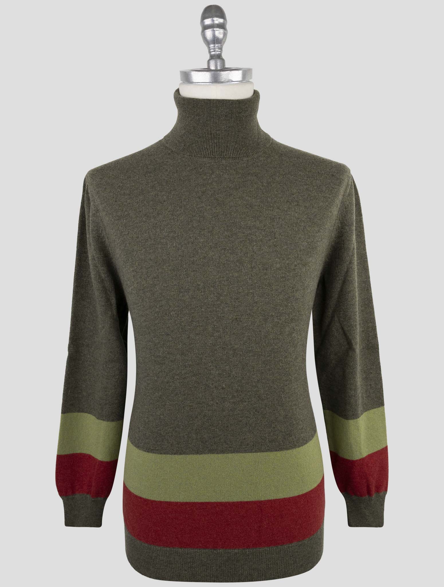 Kiton Green Cashmere Sweater Turtleneck
