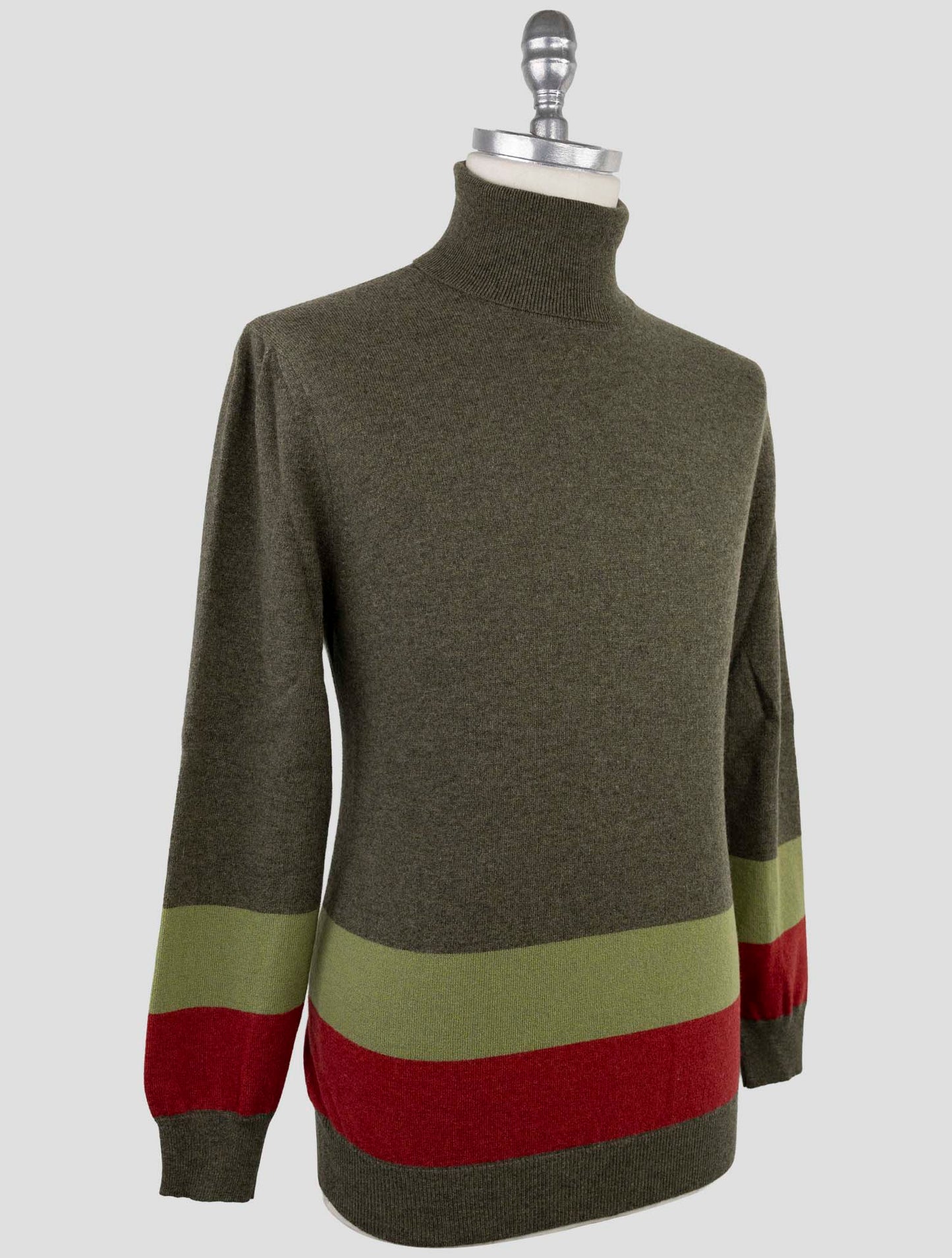 Kiton Green Cashmere Sweater Turtleneck