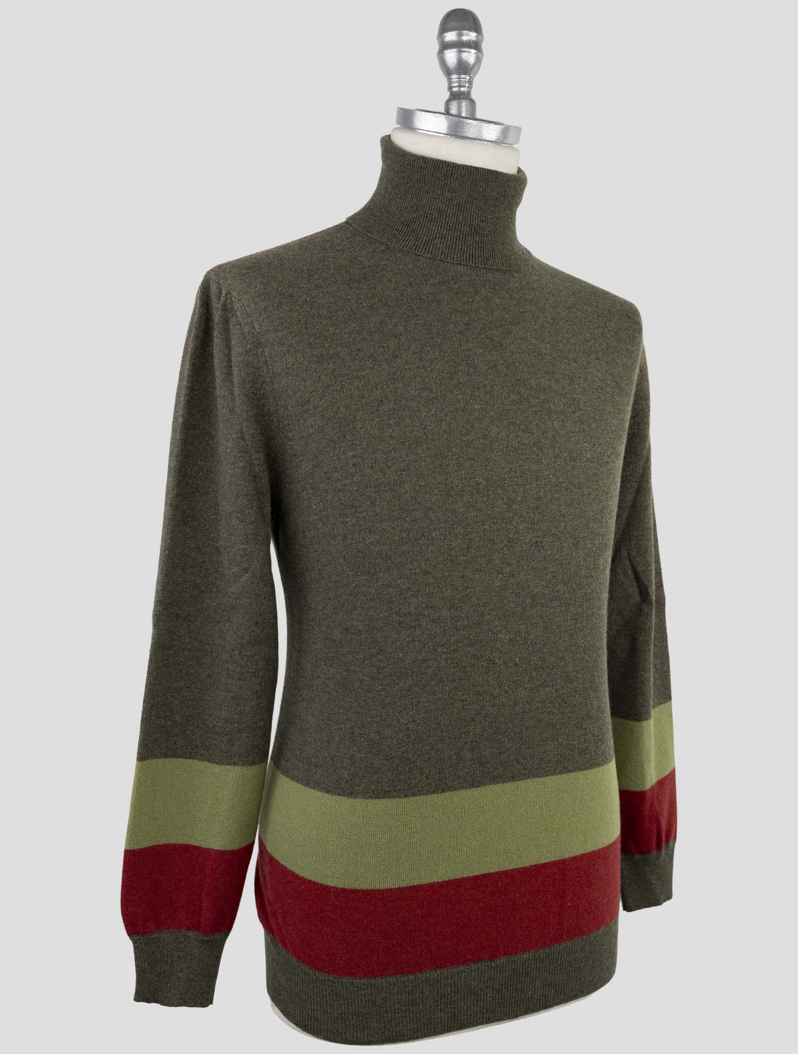 Kiton Green Cashmere Sweater Turtleneck