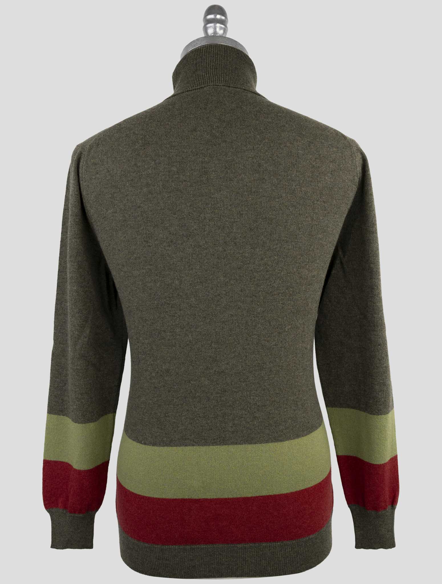 Kiton Green Cashmere Sweater Turtleneck