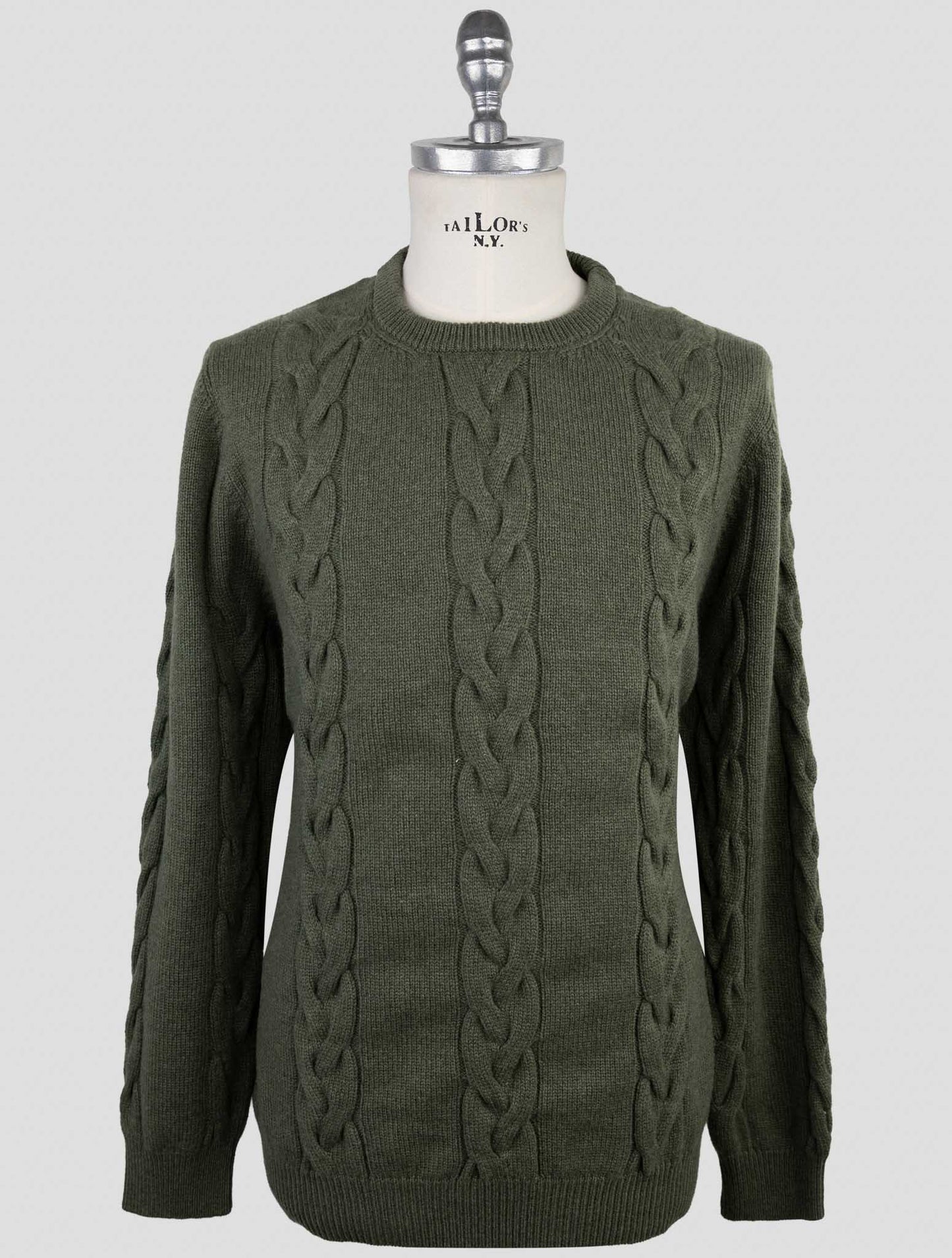 Kiton Green Cashmere Sweater Crewneck