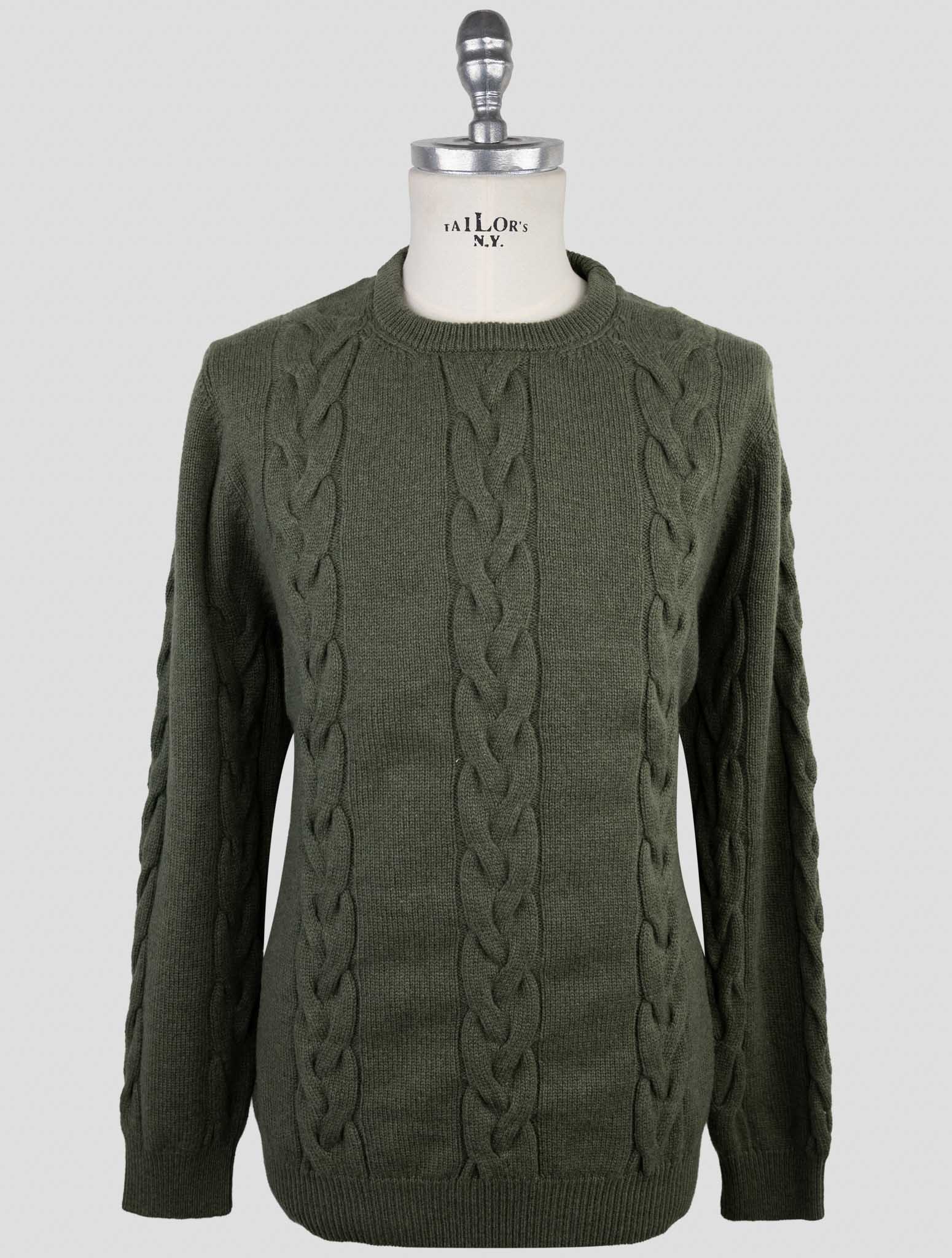 Kiton Green Cashmere Sweater Crewneck