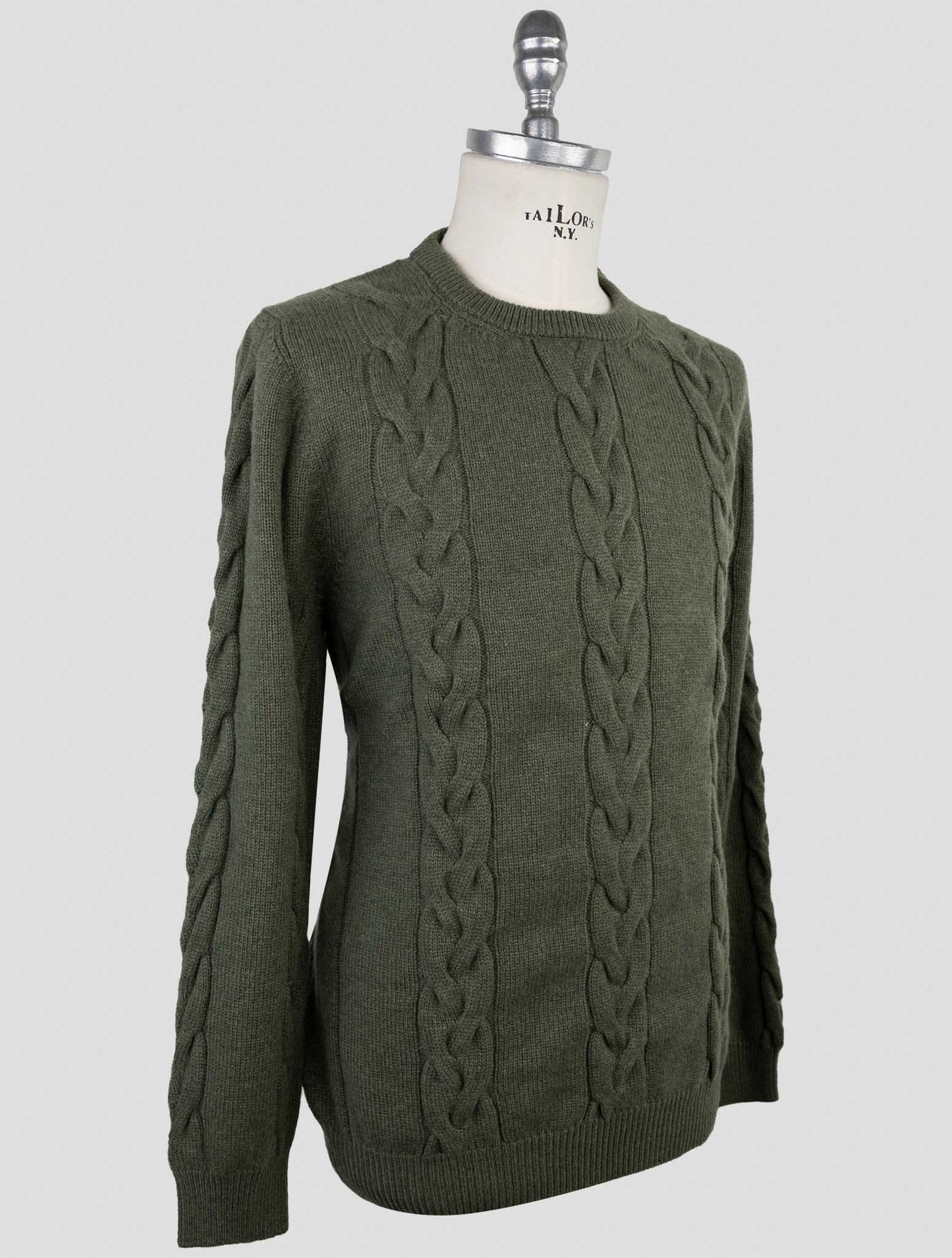 Kiton Green Cashmere Sweater Crewneck