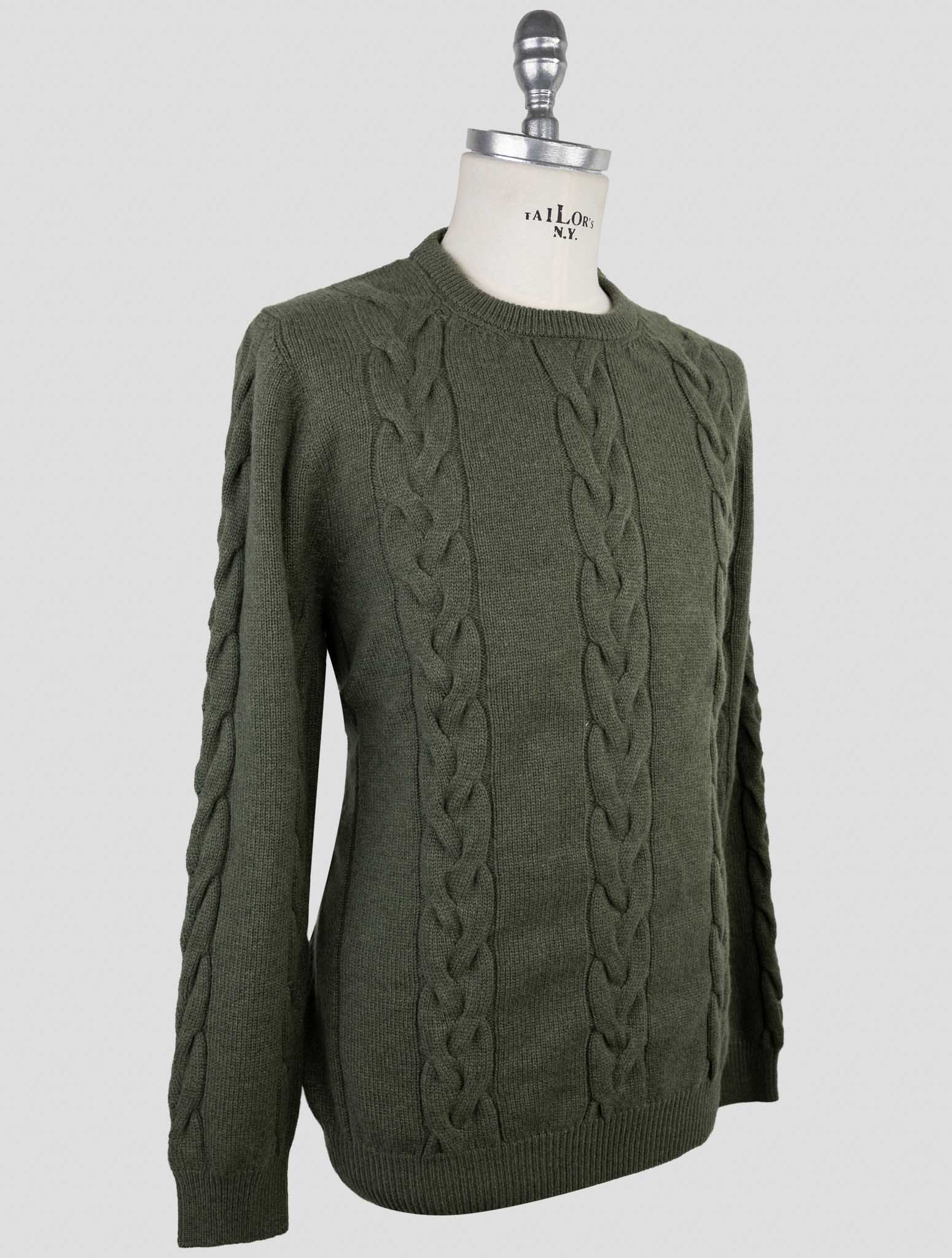 Kiton Green Cashmere Sweater Crewneck