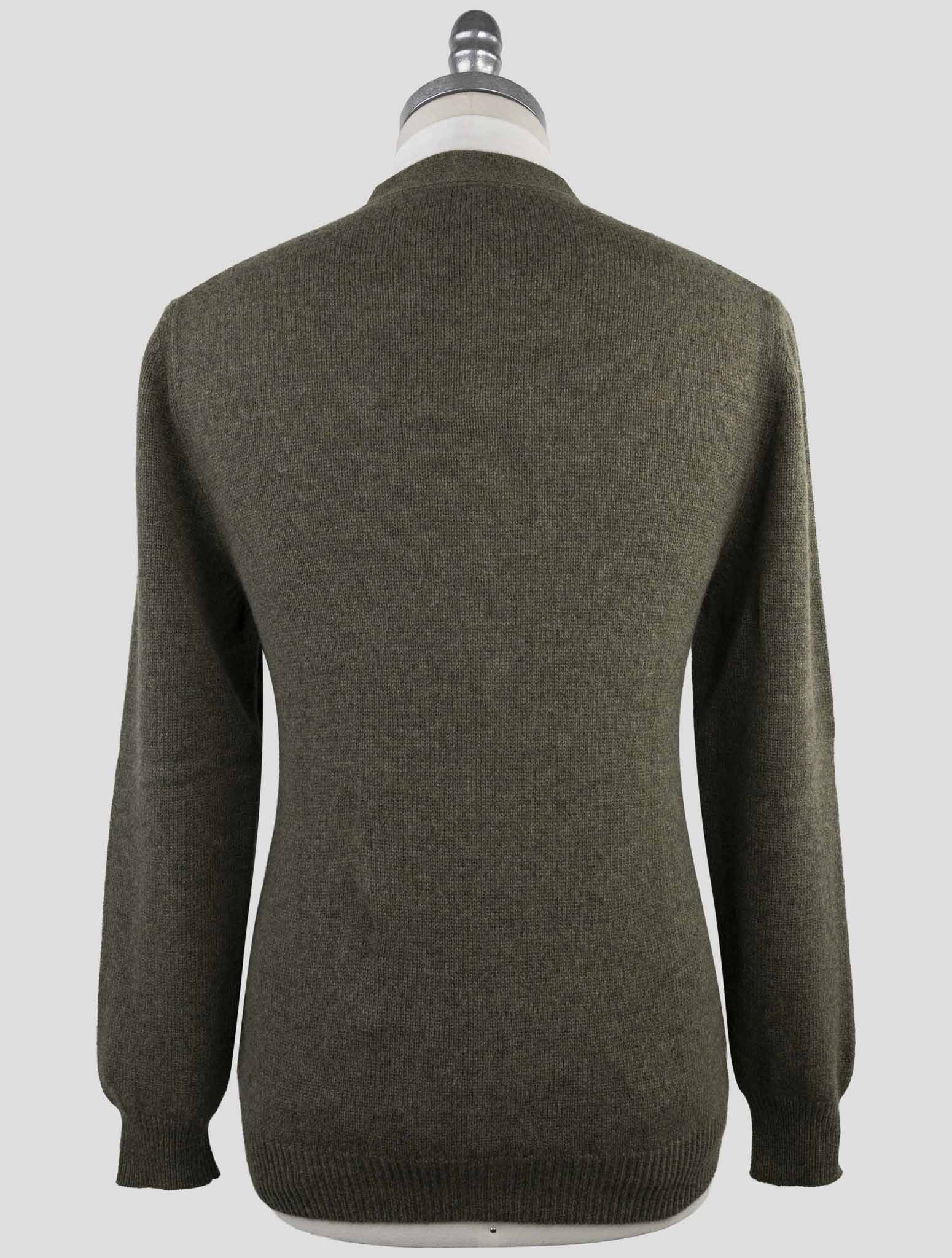 Kiton Green Cashmere Sweater Cardigan