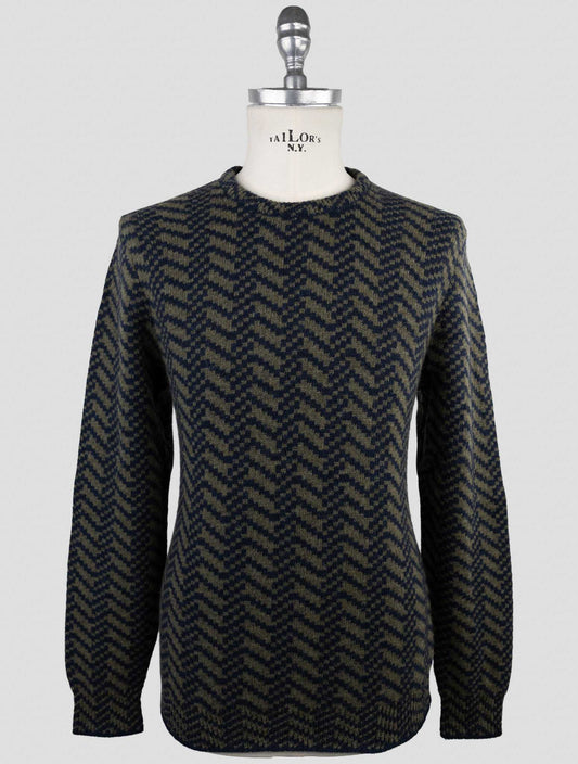 Kiton Blue Green Cashmere Sweater Crewneck