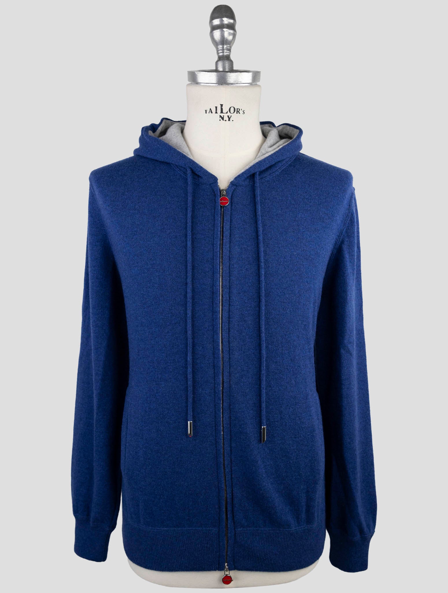 Kiton Blue Cashmere Sweater Full Zip