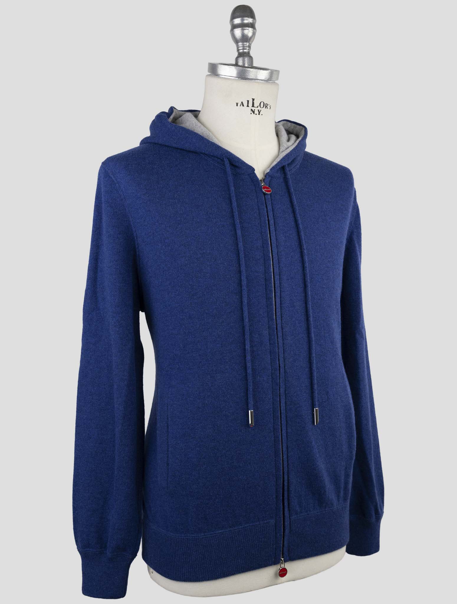 Kiton Blue Cashmere Sweater Full Zip