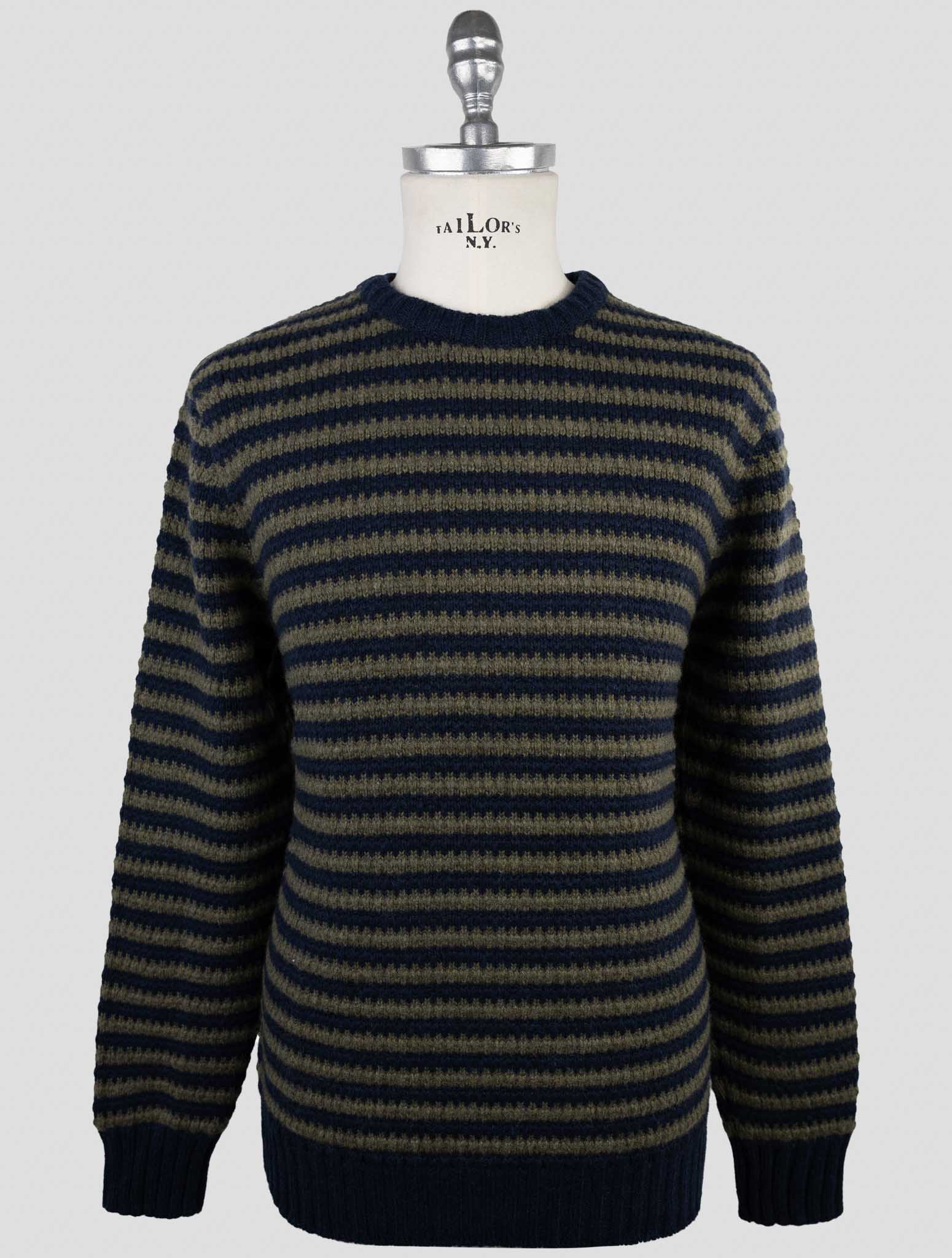 Kiton Blue Green Cashmere Sweater Crewneck