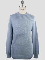 Kiton Light Blue Cotton Sweater Crewneck