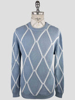 Kiton Light Blue Cotton Sweater Crewneck