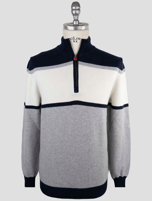 Kiton Multicolor Cashmere Sweater Half Zip