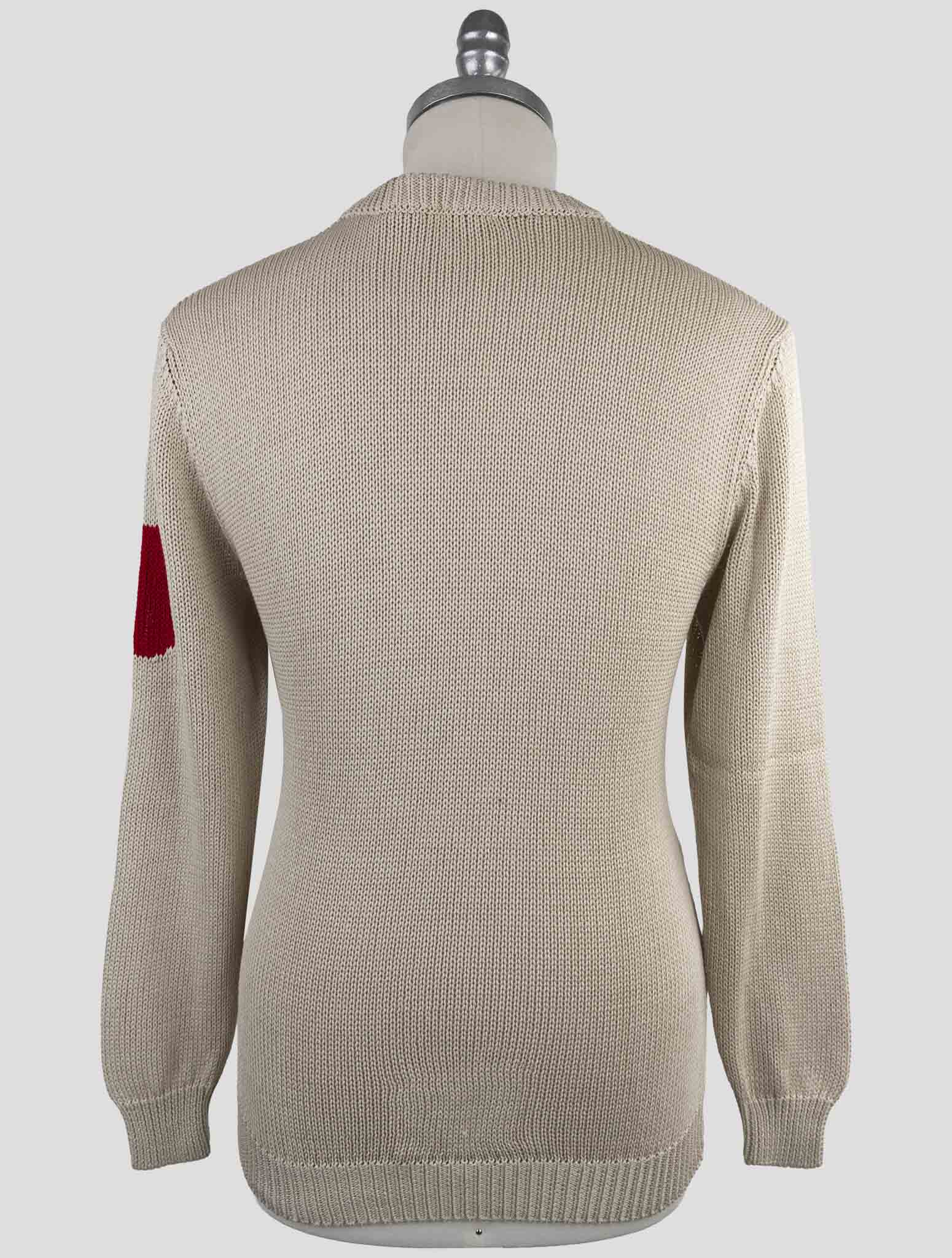 Kiton Beige Cotton Sweater Crewneck