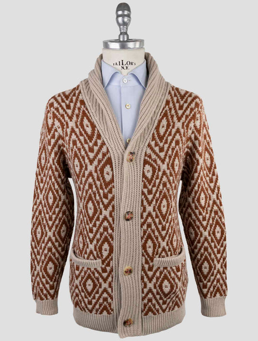 Kiton Brown Cashmere Sweater Cardigan