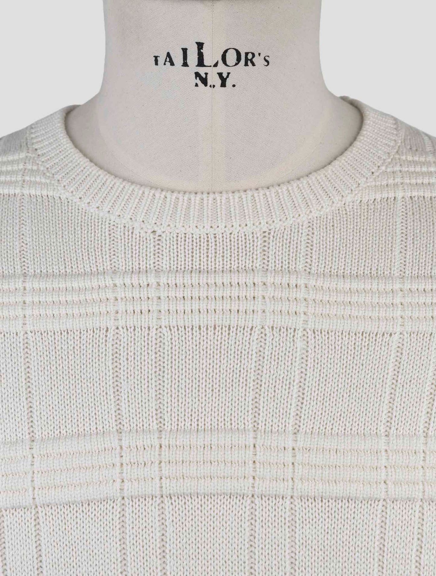 Kiton White Silk Cotton Sweater Crewneck