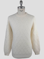 Kiton White Wool Sweater Crewneck