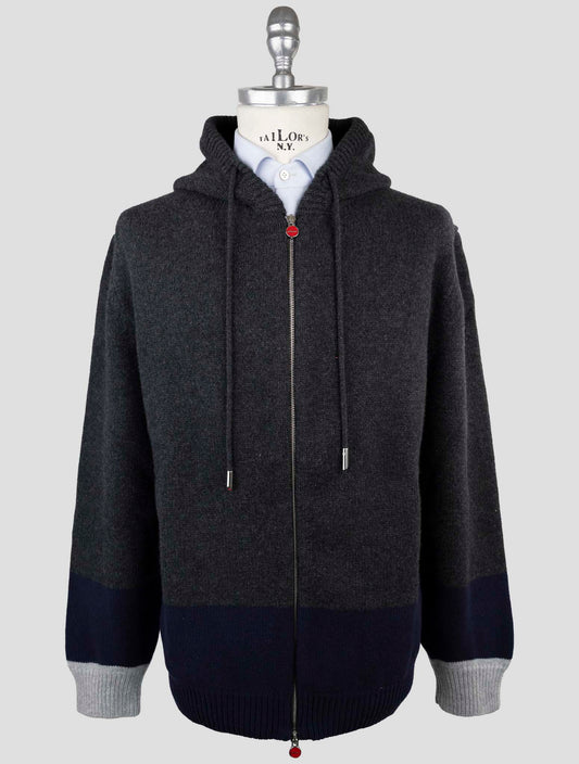 Kiton Multicolor Wool Sweater Hoodie