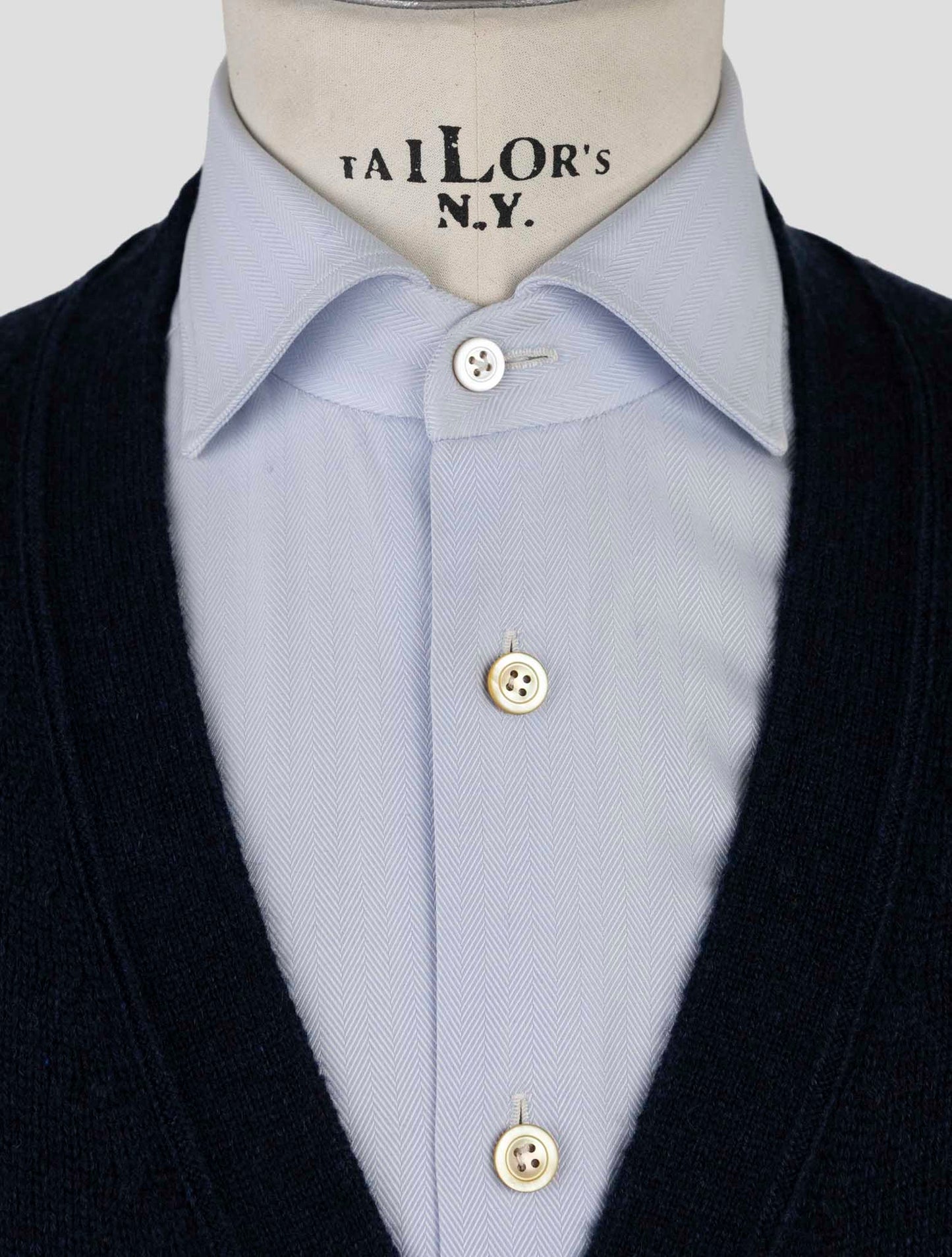 Kiton Blue Gray Cashmere Sweater Cardigan