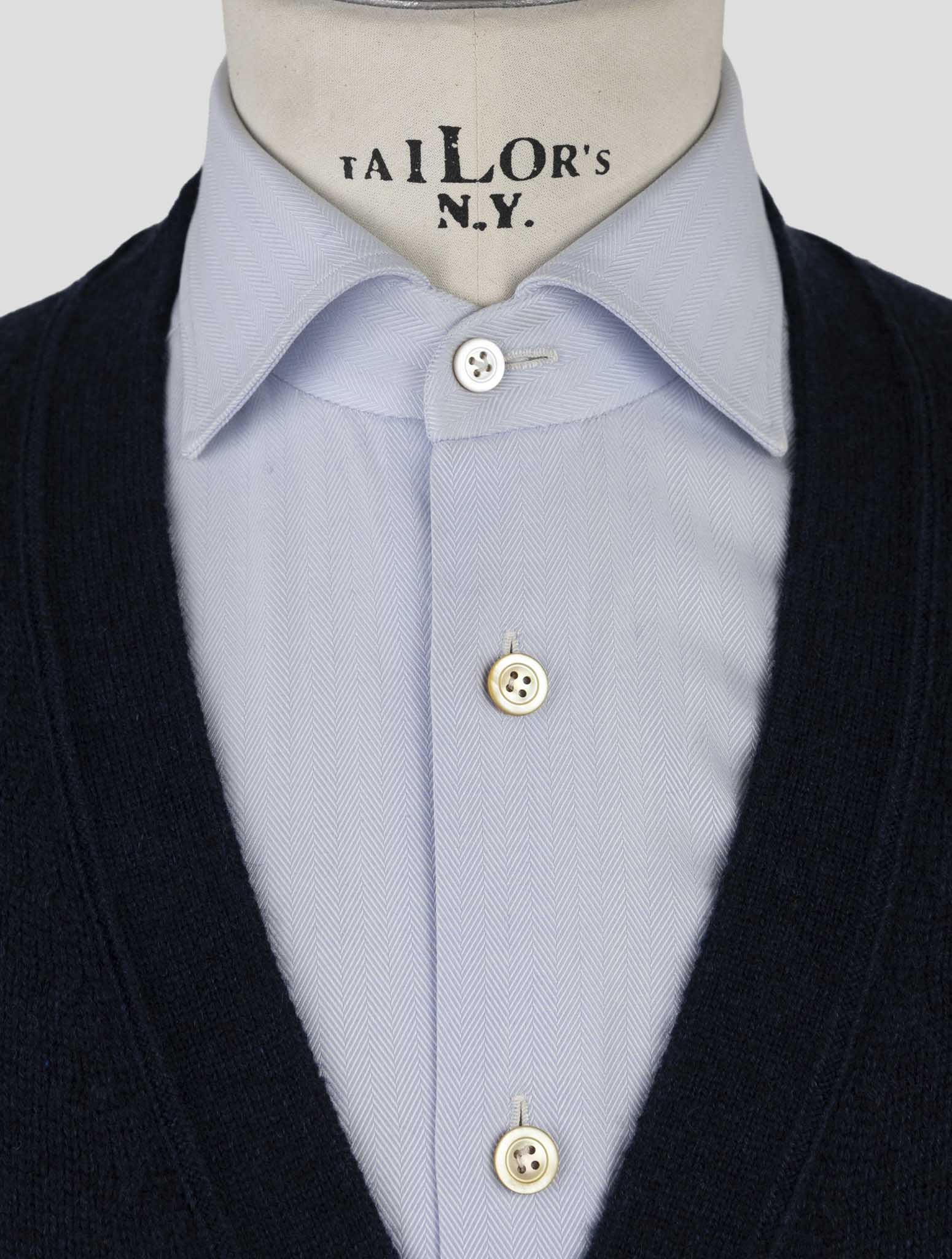 Kiton Blue Gray Cashmere Sweater Cardigan