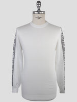 Kiton White Cotton Sweater Crewneck