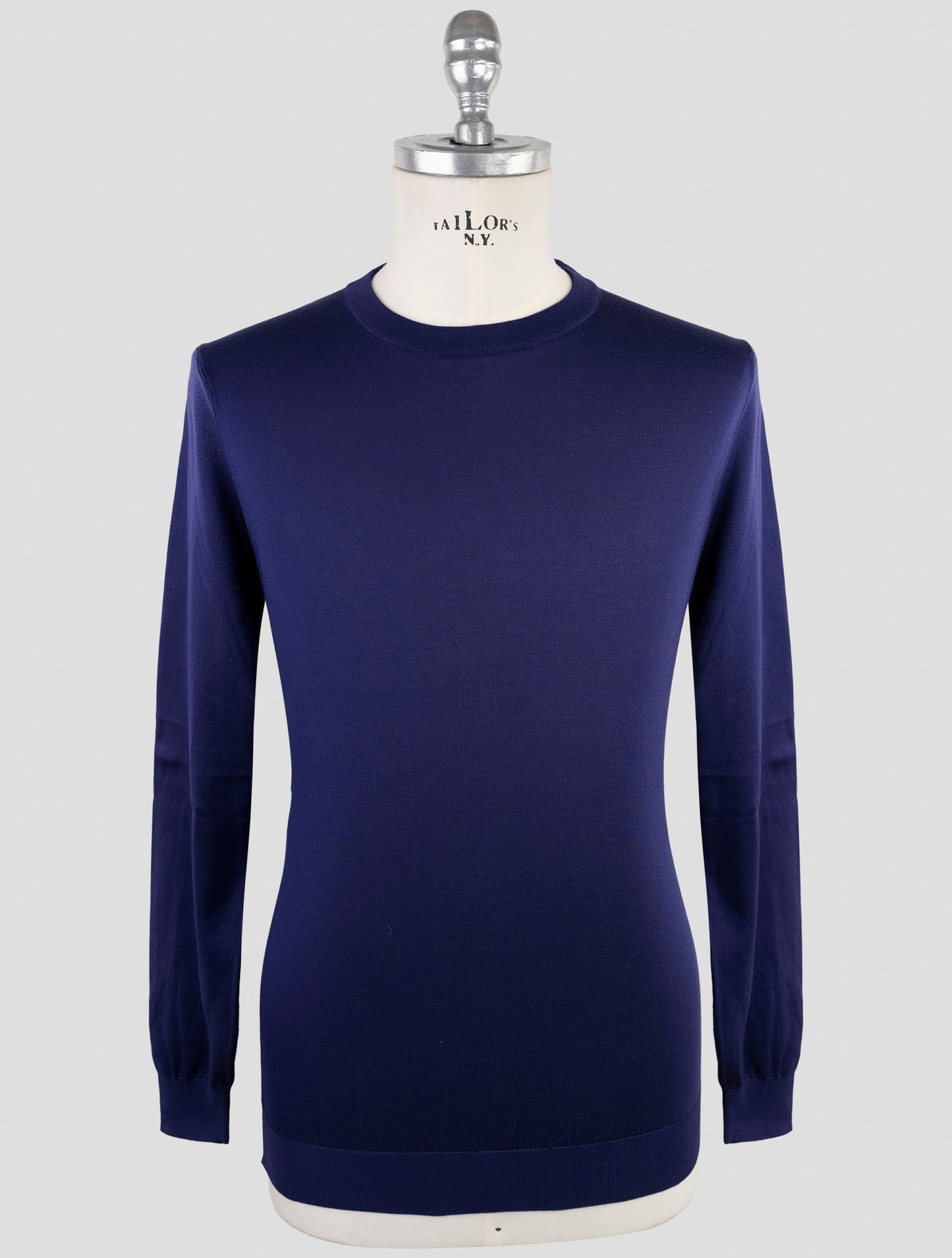 Kiton Blue Silk Sweater Crewneck