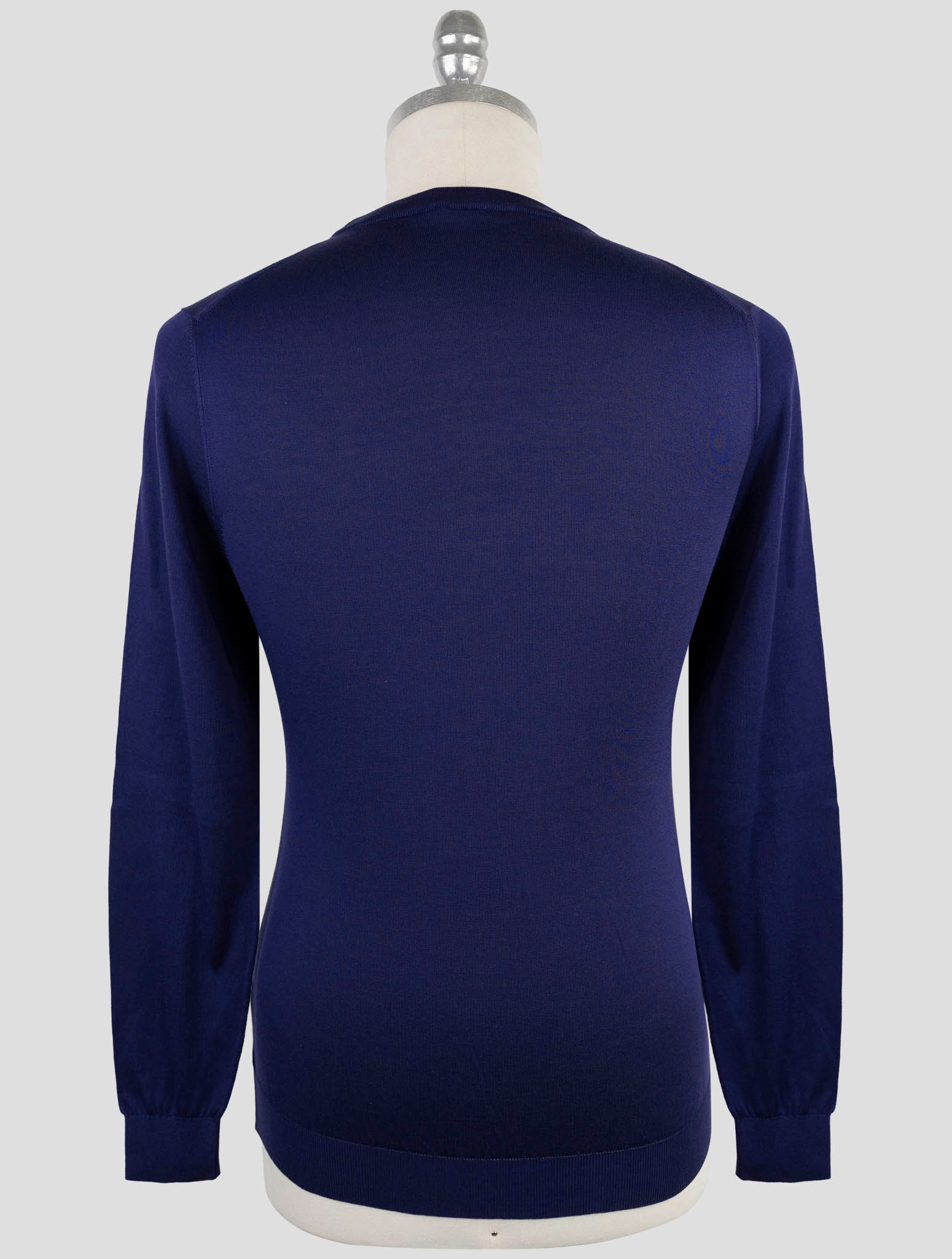 Kiton Blue Silk Sweater Crewneck
