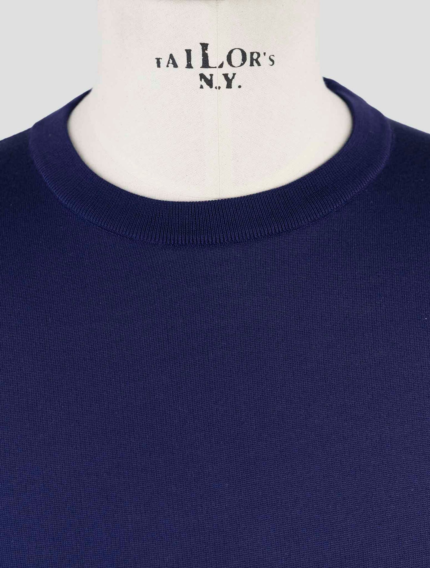 Kiton Blue Silk Sweater Crewneck