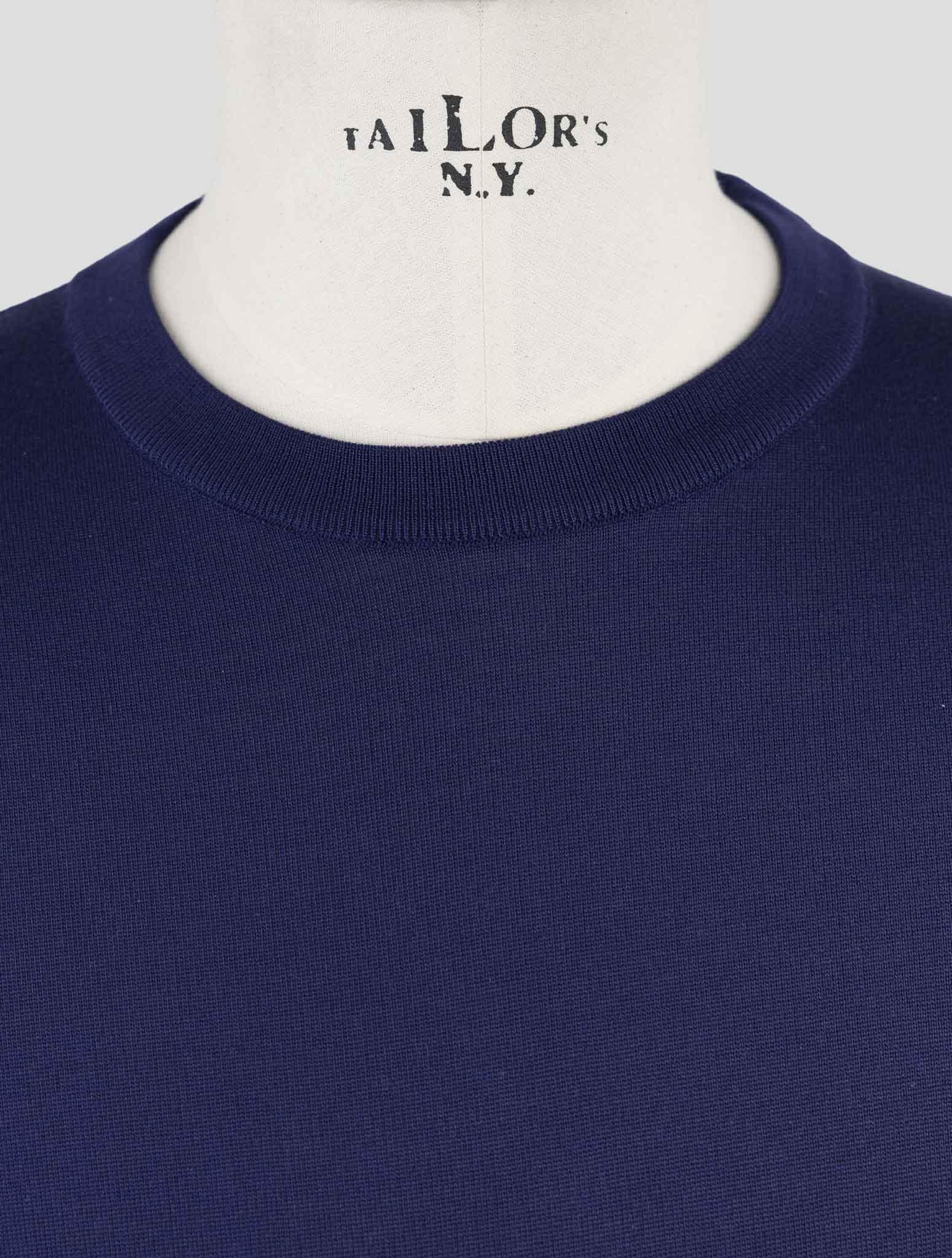 Kiton Blue Silk Sweater Crewneck