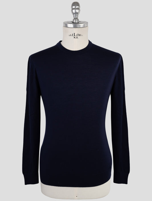 Kiton Blue Wool Sweater Crewneck