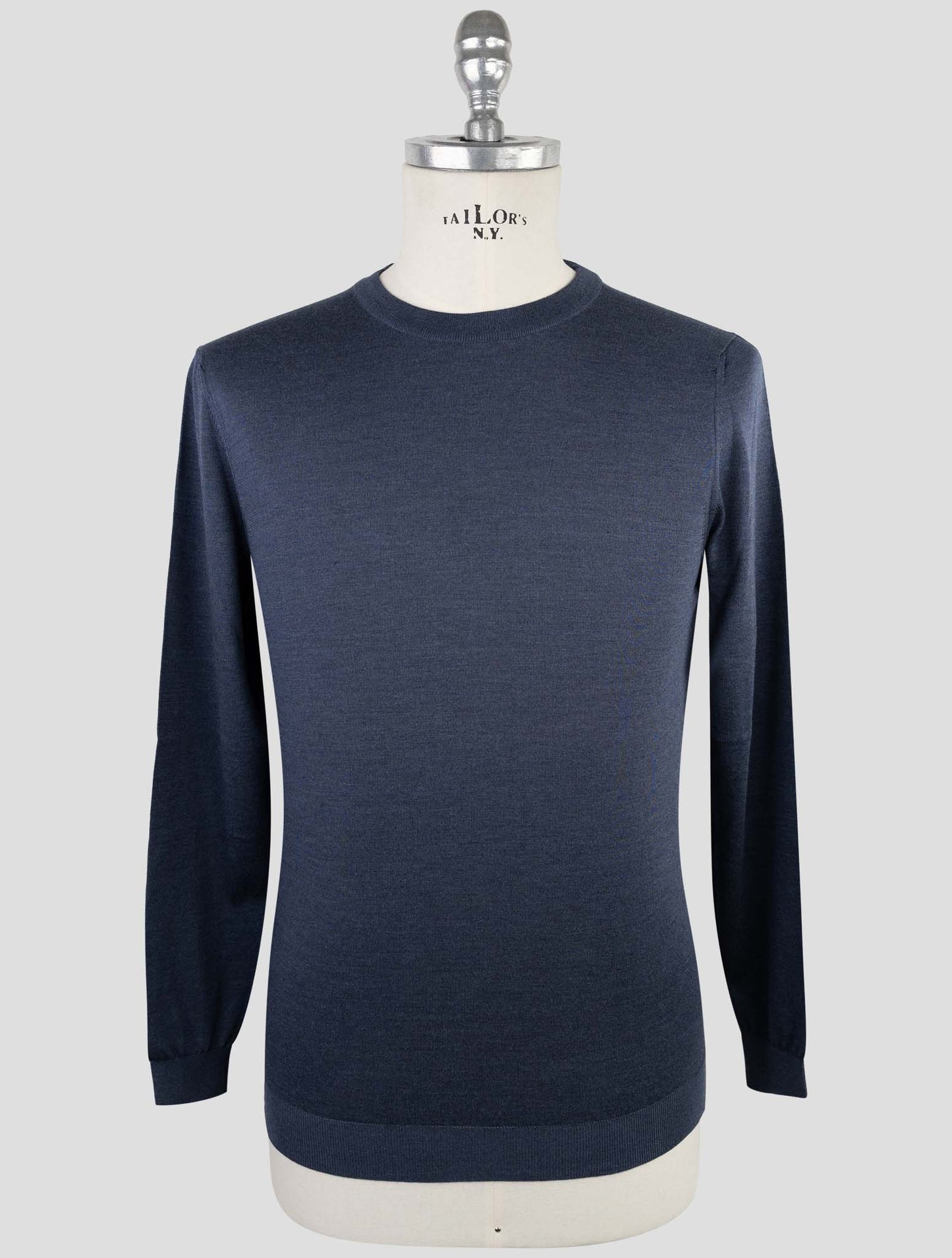 Kiton Blue Silk Sweater Crewneck